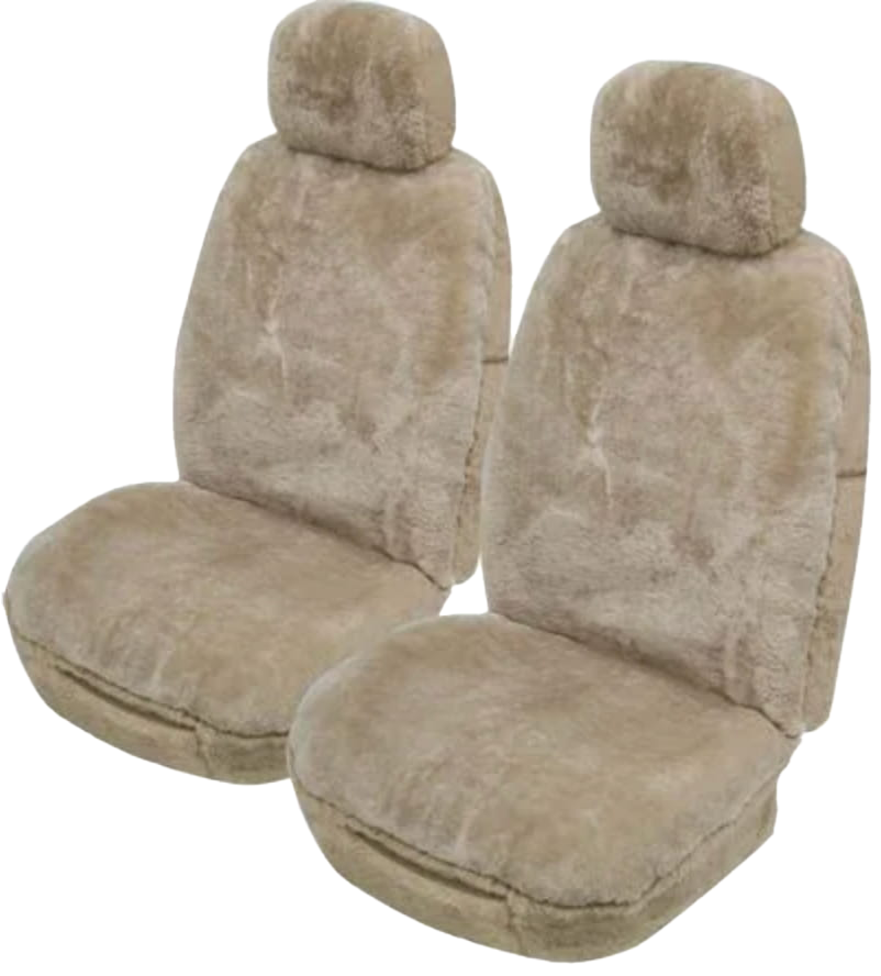 Eureka Sheepskin Car Seat Covers – Universal Front – Mocha