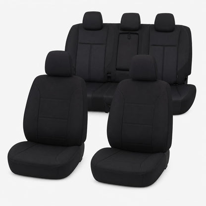Ford Ranger PXII–PXIII (06/2015 – 04/2022) – Front & Rear Car Seat Covers – Neoprene – Black