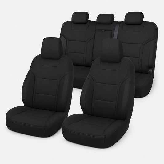Ford Ranger Raptor RA Next-Gen (07/2022 – On) – Front & Rear Car Seat Covers – Neoprene – Black