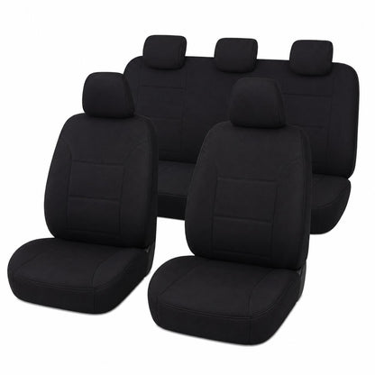 Mitsubishi Triton MQ–MR (01/2015 – 11/2023) – Front & Rear Car Seat Covers – Neoprene – Black