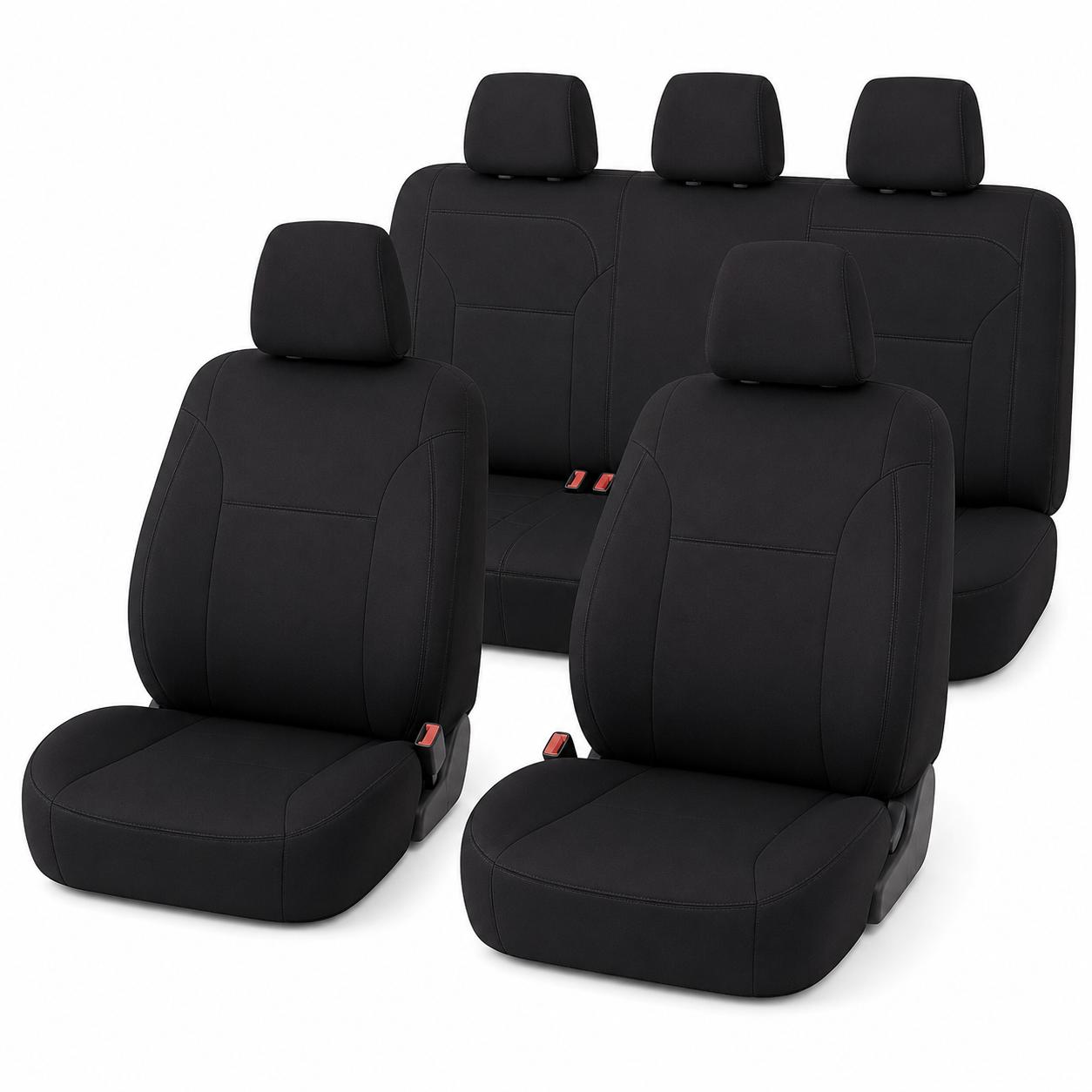 Mitsubishi Triton MV GLX/GLX+/GLS/GSR (12/2023 – On) – Front & Rear Car Seat Covers – Neoprene – Black