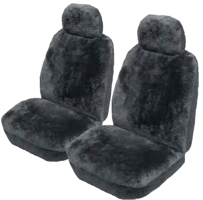 Eureka Sheepskin Car Seat Covers – Universal Front – Charcoal