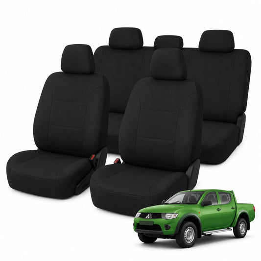 Mitsubishi Triton ML–MN (06/2006 – 2015) – Front & Rear Car Seat Covers – Neoprene – Black