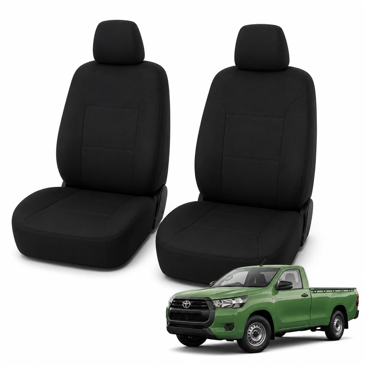 Tuff Skin Neoprene Front Seat Covers - Toyota HiLux N90 Single Cab – Classic Fit Car Seat Covers product image 1