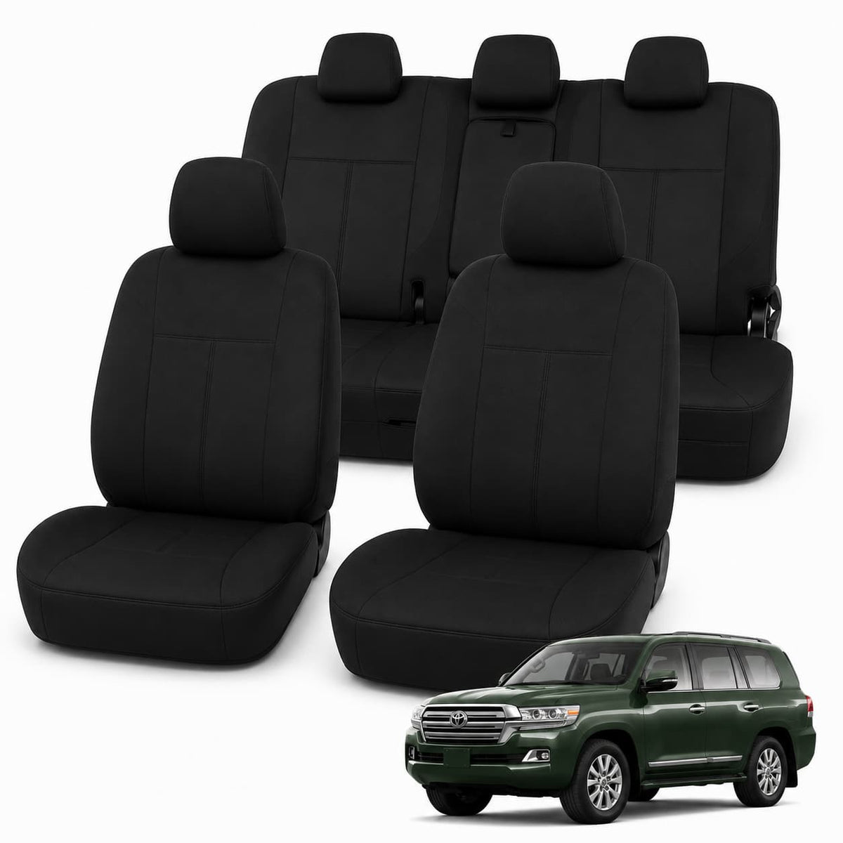 Toyota LandCruiser 200 Series (11/2017 - 06/2021) - Front & Rear Car Seat – Classic Fit Car Seat Covers product image 1