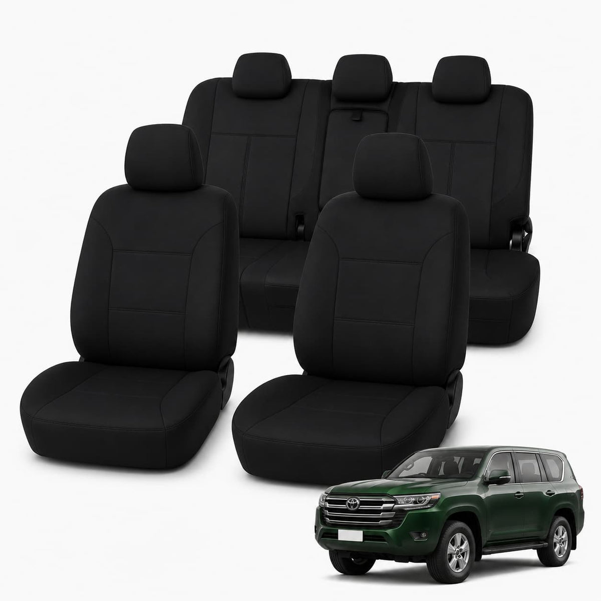 Toyota LandCruiser 300 Series GX/GXL (07/2021 - On) - Front & Rear Car Seat – Classic Fit Car Seat Covers product image 1
