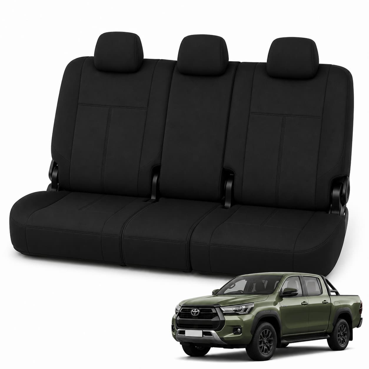 Tuff Skin Neoprene Rear Seat Covers (Second Row) - Toyota Prado 250 Series – Classic Fit Car Seat Covers product image 1