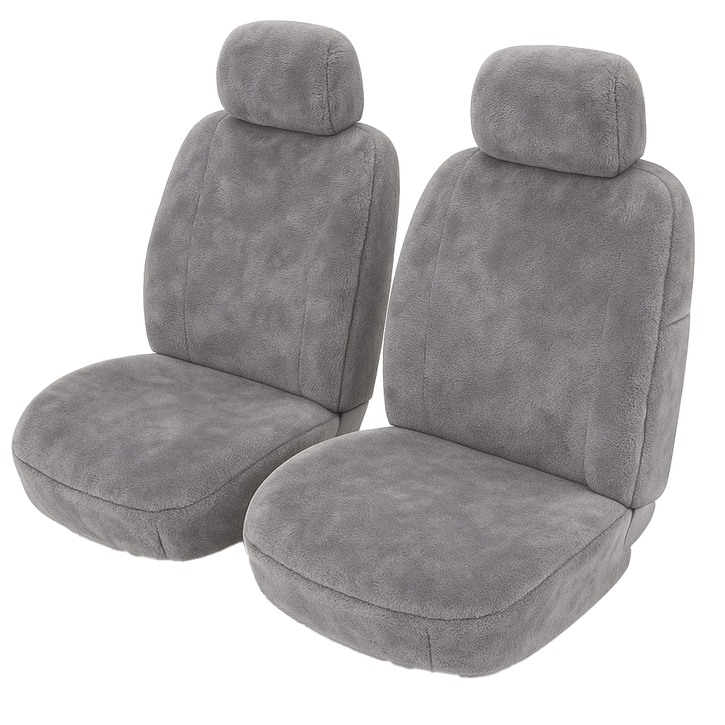 Yukon Sheepskin Car Seat Covers – Universal Front – Grey
