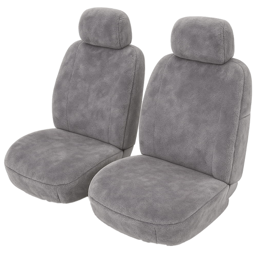 Yukon Sheepskin Car Seat Covers – Universal Front – Grey