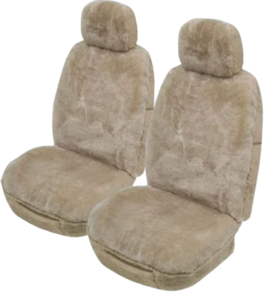 Yukon Sheepskin Car Seat Covers - Universal Front - Mocha