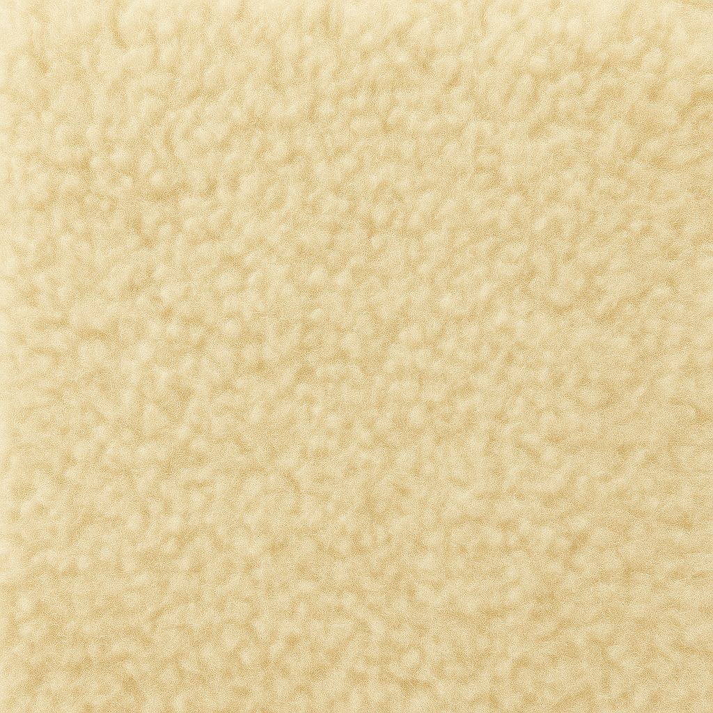 Close-up of soft ivory sheepskin seat-cover pile.