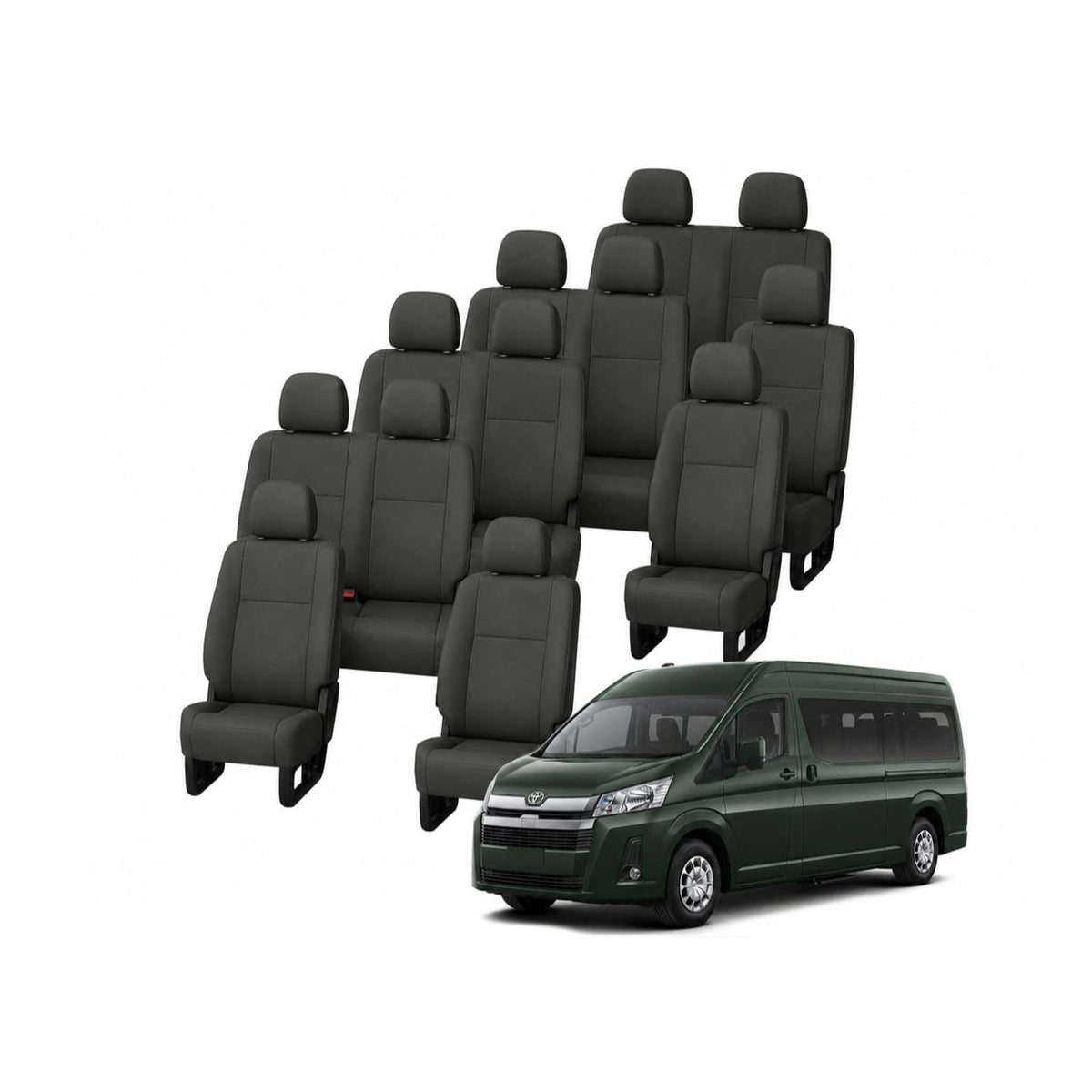 Toyota HiAce Commuter Bus 12 Seater (02/2019 - On) All Car Seat Covers - Canvas